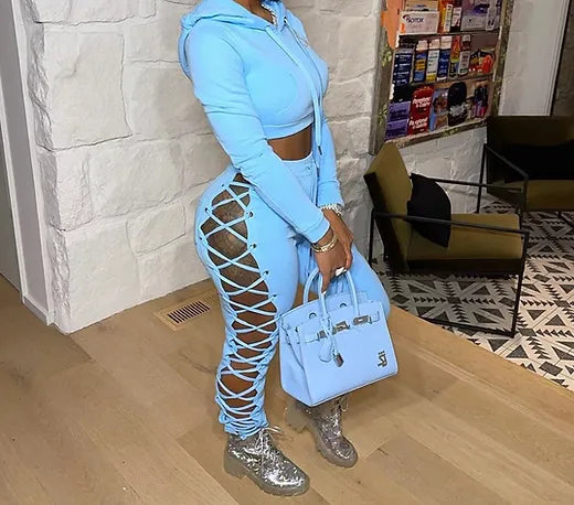 Laced up two piece set