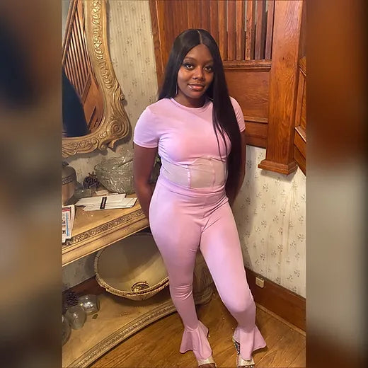 Lilac caged two piece set