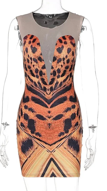Mesh tiger dress