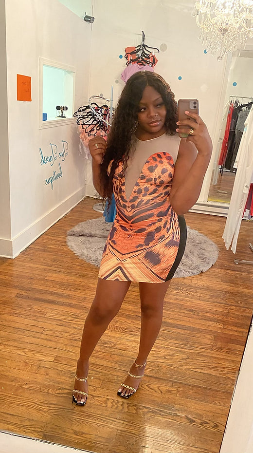 Mesh tiger dress