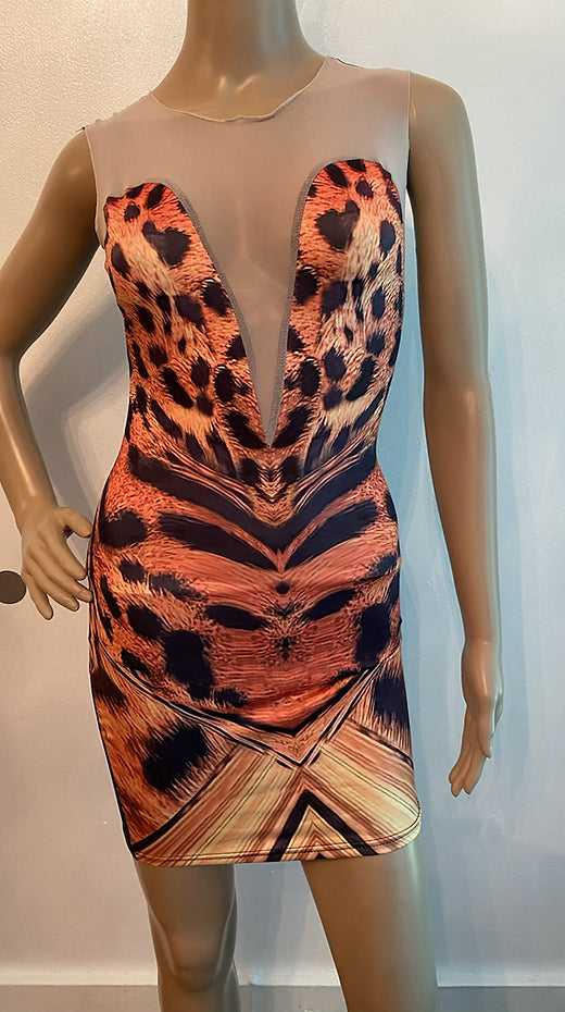Mesh tiger dress