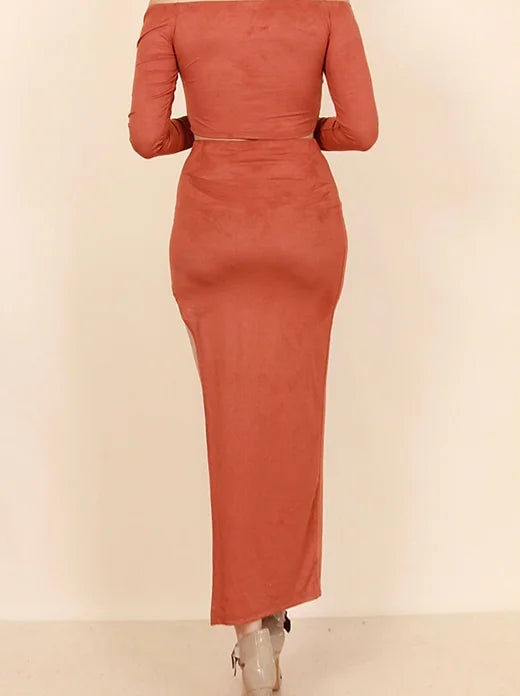 Suede two piece set