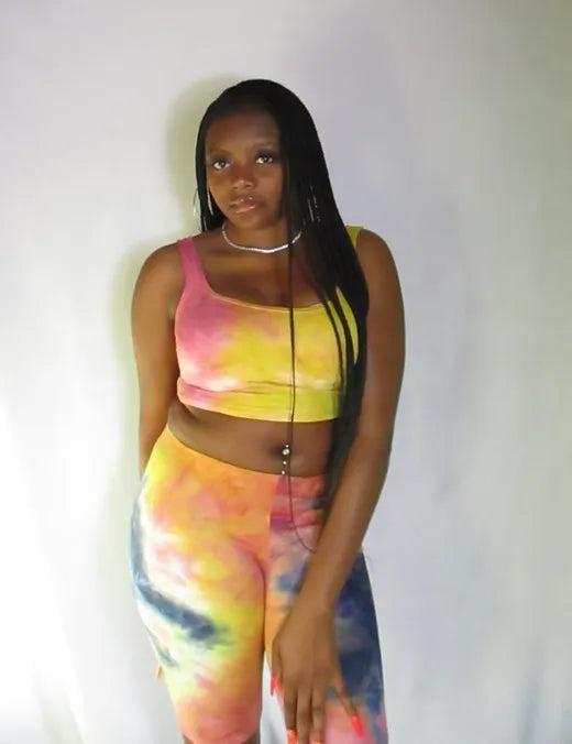 Tie dye for biker shorts set