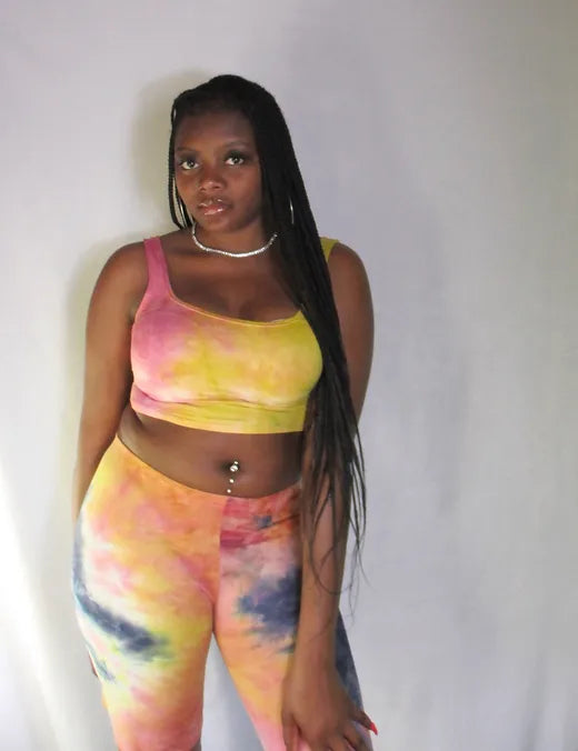 Tie dye for biker shorts set