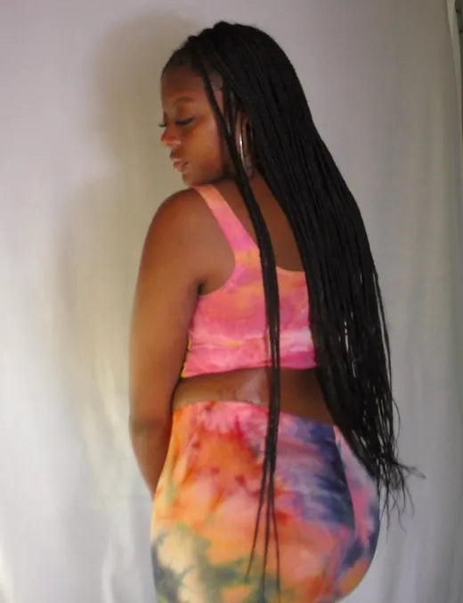 Tie dye for biker shorts set