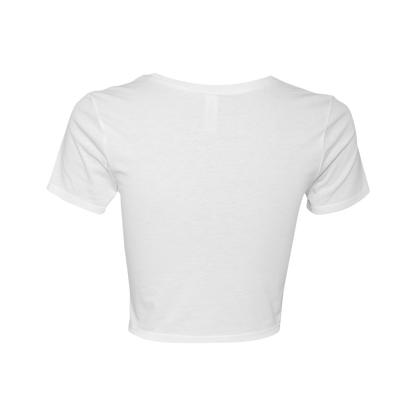 Unbothered AF Women’s Fitted Crop Tee – White & Pink Kiss Design