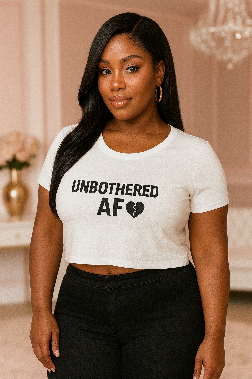 Unbothered AF Crop Tee for Confident Women