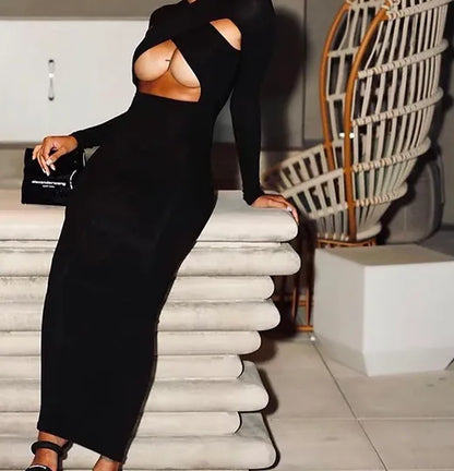 Black cut out dress