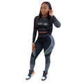 Black lucky label two piece set