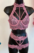 Dusty rose lace two piece set