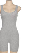 Gray ribbed romper
