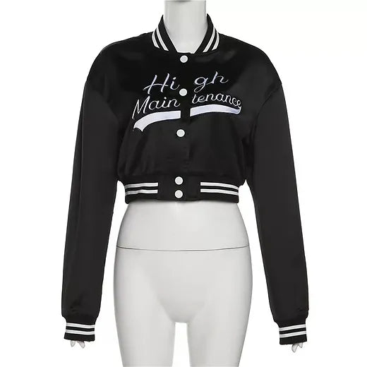 High maintenance varsity jacket