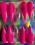 Hot pink press on nails (size medium)