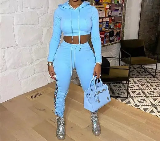 Laced up two piece set