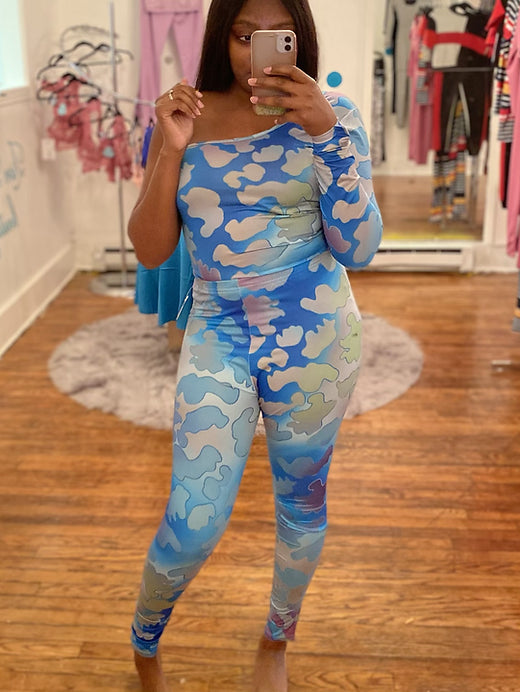 One shoulder two piece set