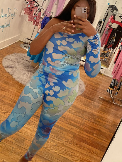 One shoulder two piece set