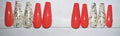 Peach and gold press on nails(size small)