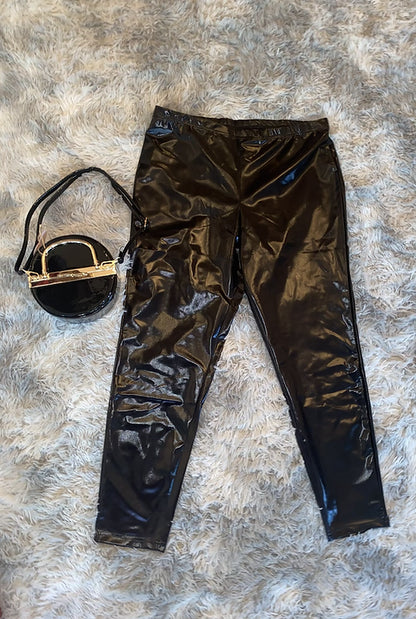 Plus size leather leggings