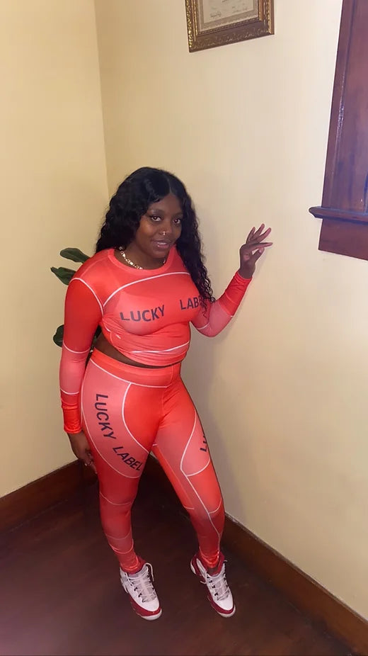 Red lucky label two piece set