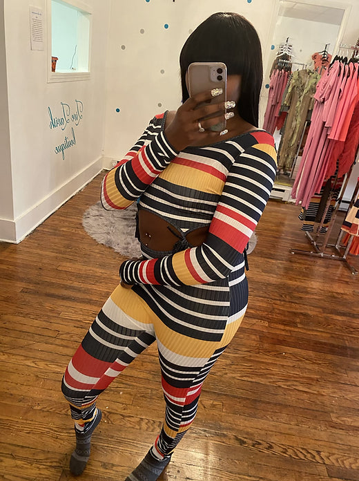 Striped two piece set