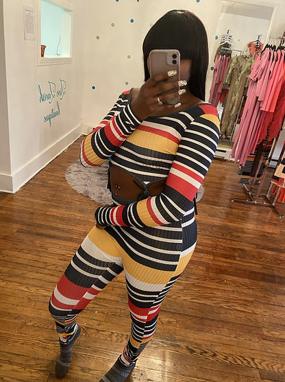 Striped two piece set