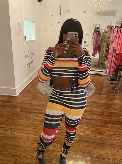 Striped two piece set