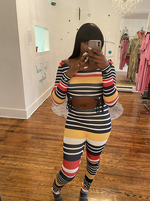 Striped two piece set
