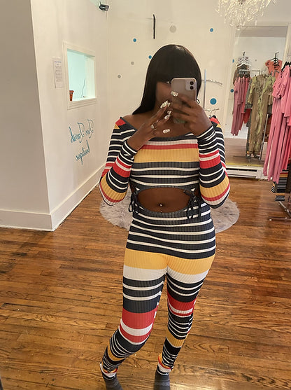 Striped two piece set