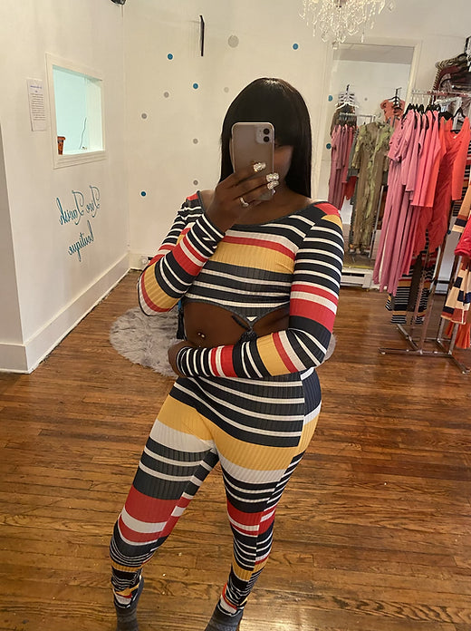 Striped two piece set